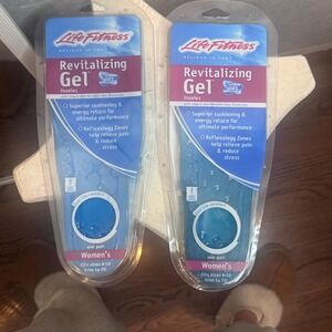 Life Fitness‎ Revitalizing Gel Insoles Women's Size 6-10 Superior Cushioning